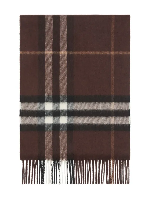 Burberry Checked Cashmere Scarf Brown FARFETCH IN