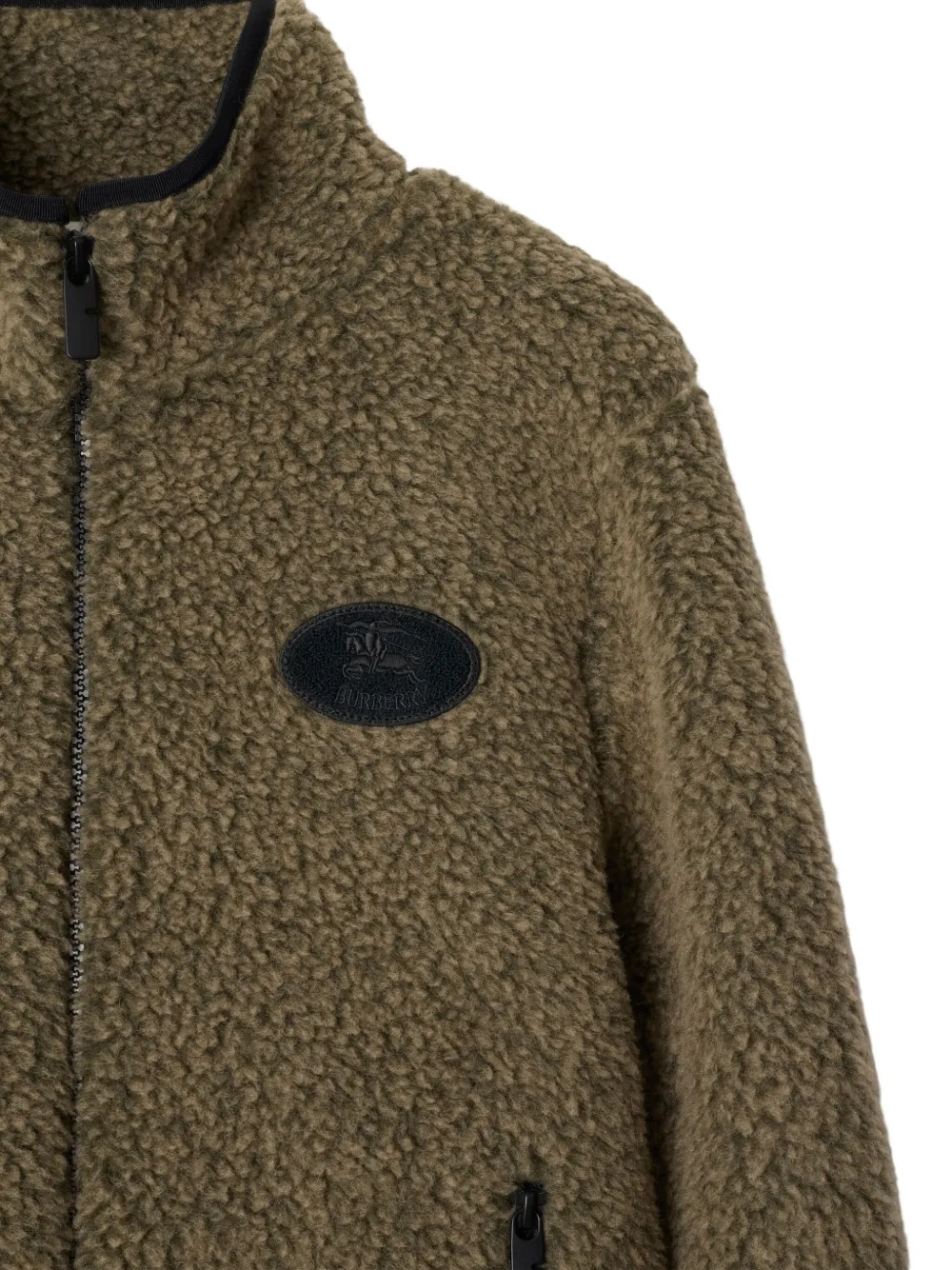 Burberry Fleece cropped jack Groen