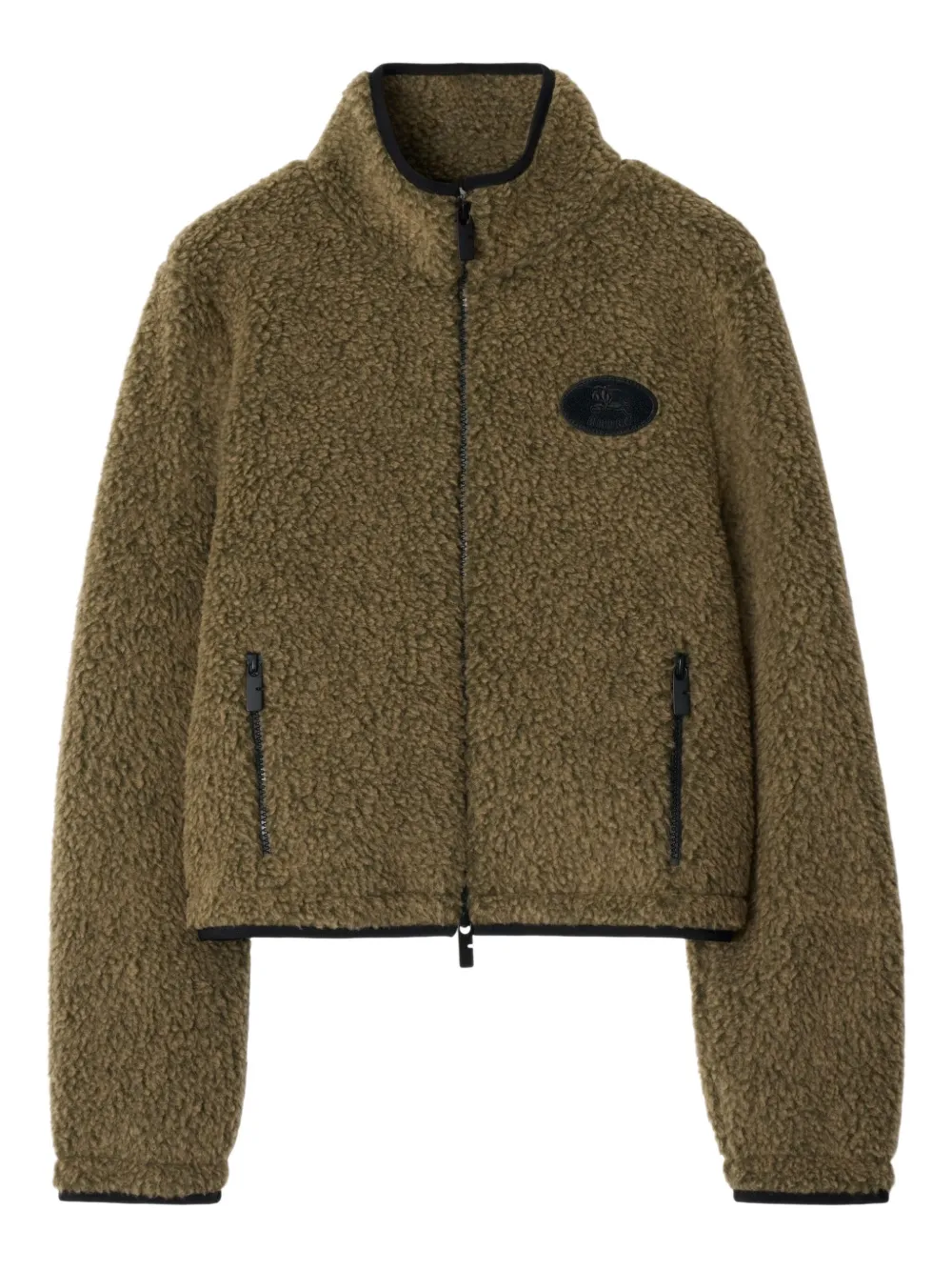 Burberry Fleece cropped jack Groen