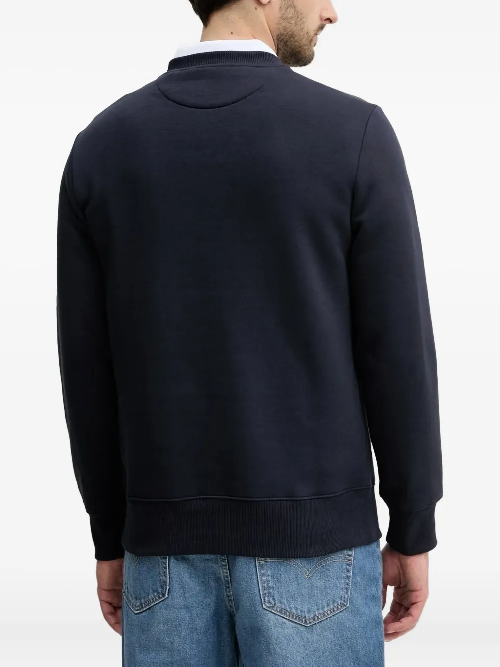 Gant flag-embellished crew-neck sweatshirt - Blauw