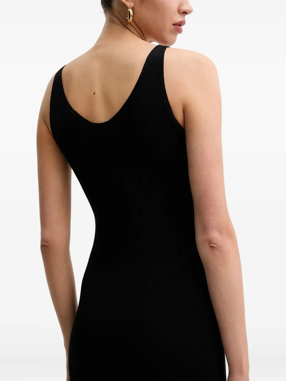 Gant Midi-jurk met V-hals Zwart