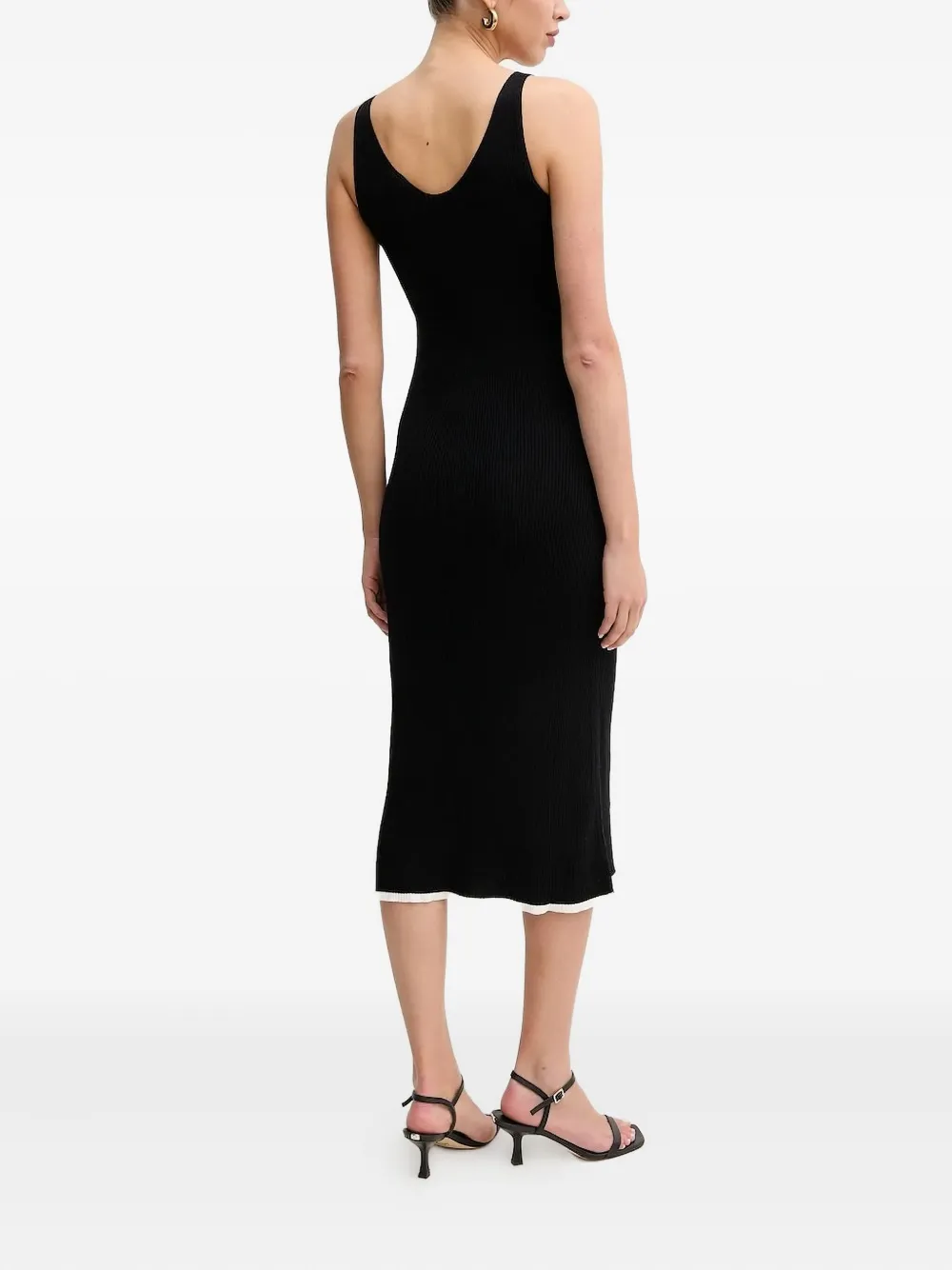 Gant Midi-jurk met V-hals - Zwart