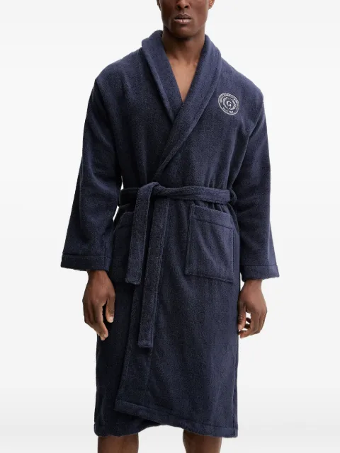 Gant logo-embroidered shawl-collar robe