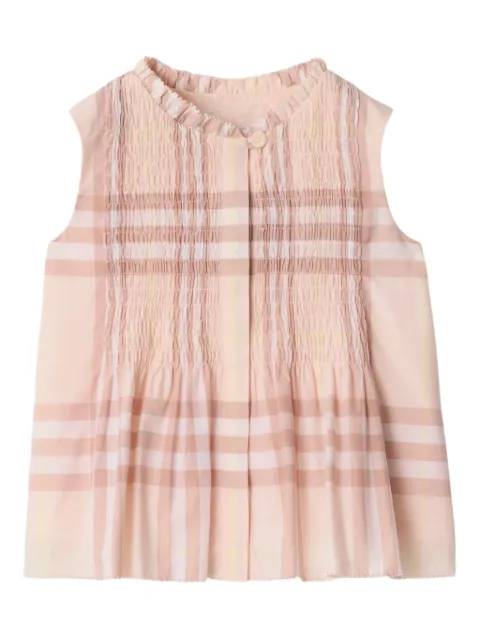 Burberry Kids Kariertes Popeline-Oberteil