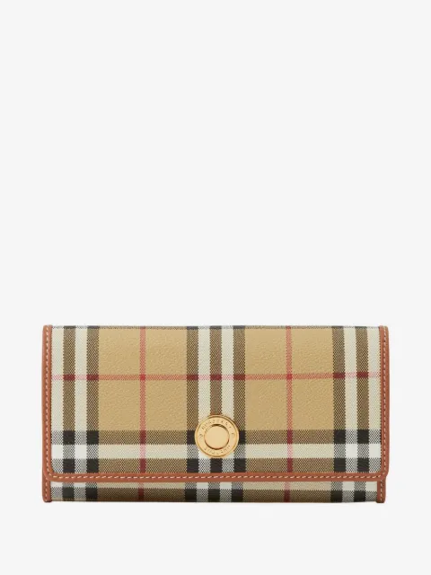 Burberry cartera continental con motivo de cuadros