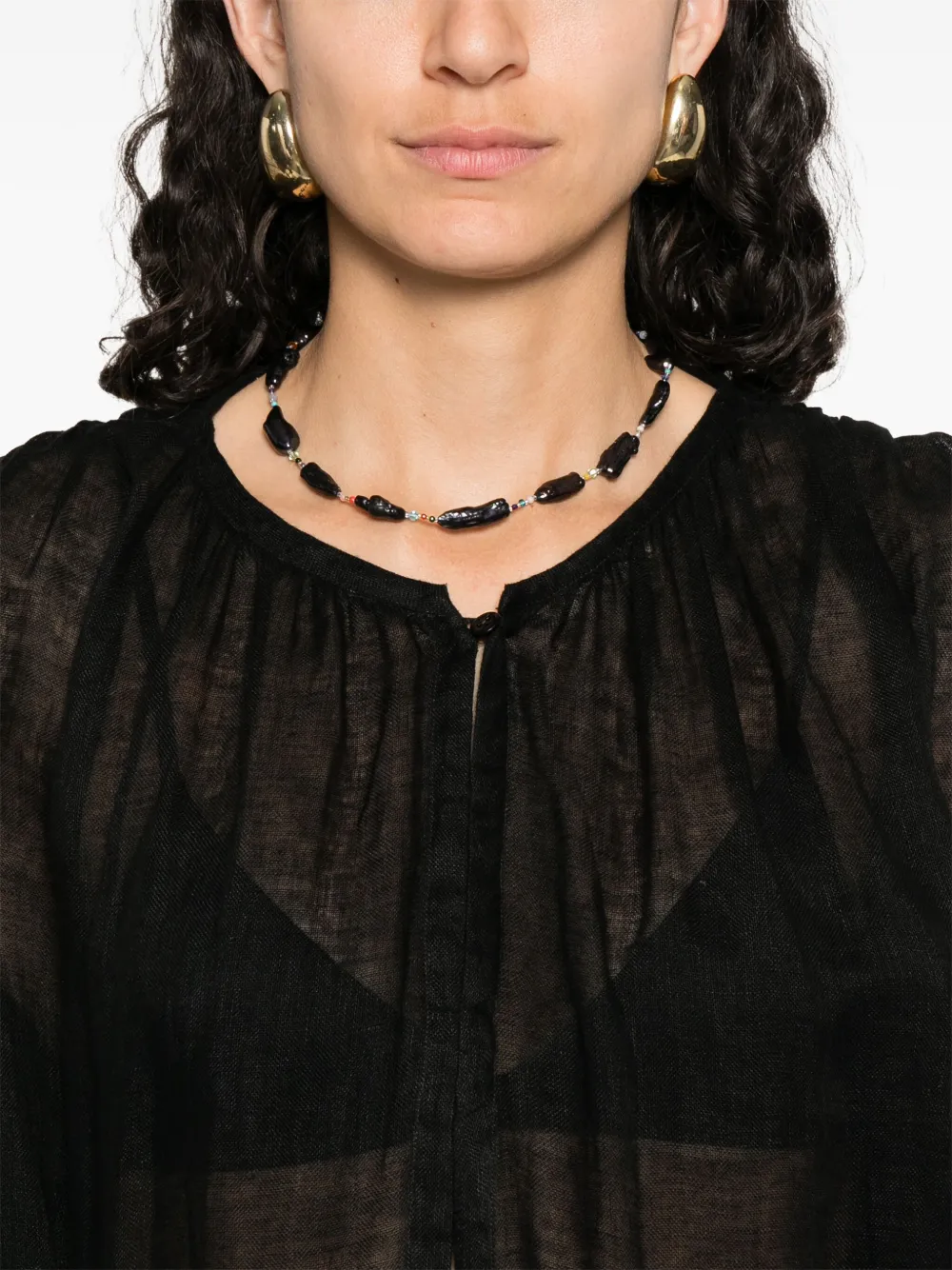 LUISA SPAGNOLI Linnen shirt Zwart