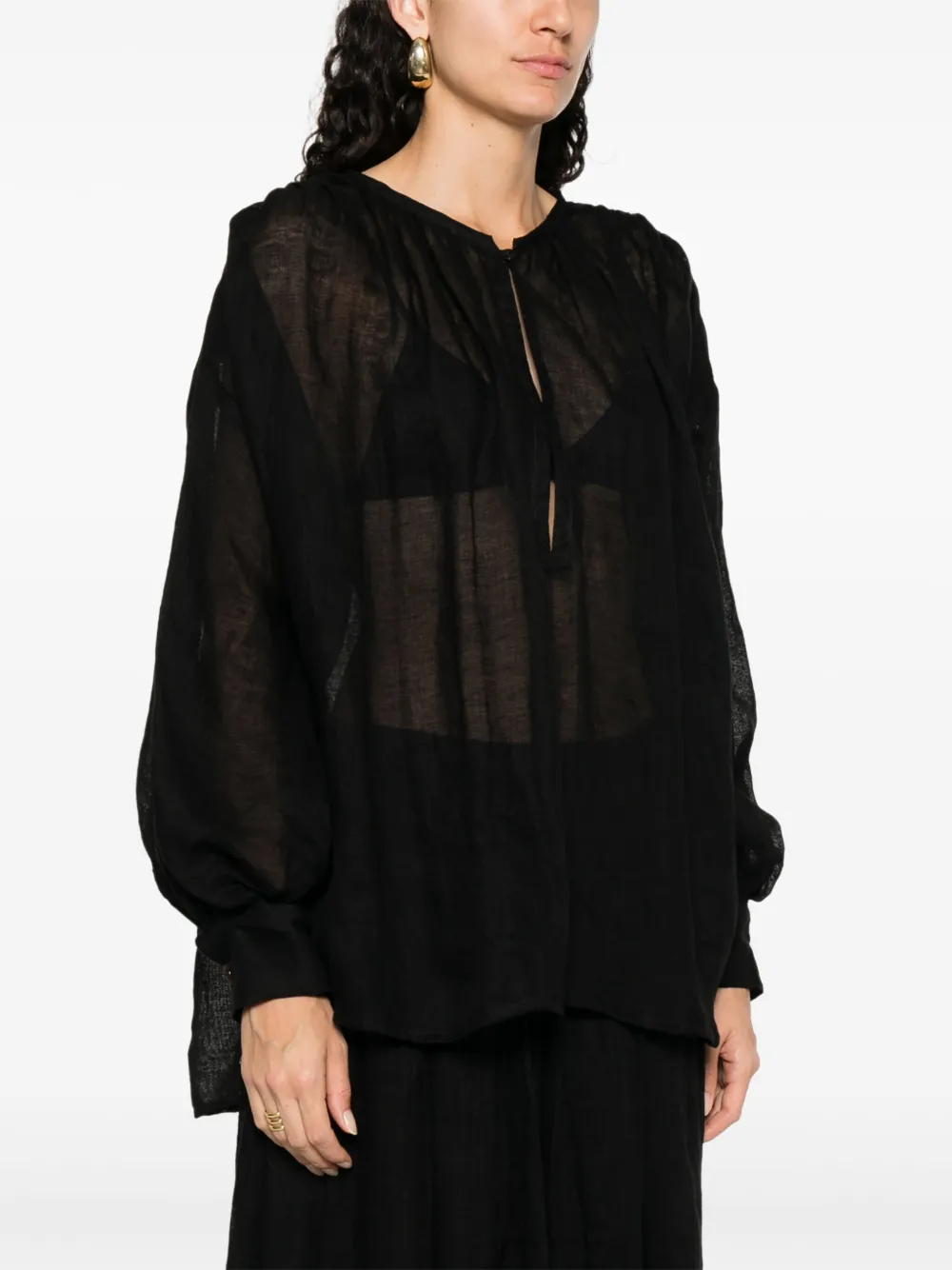 LUISA SPAGNOLI Linnen shirt Zwart