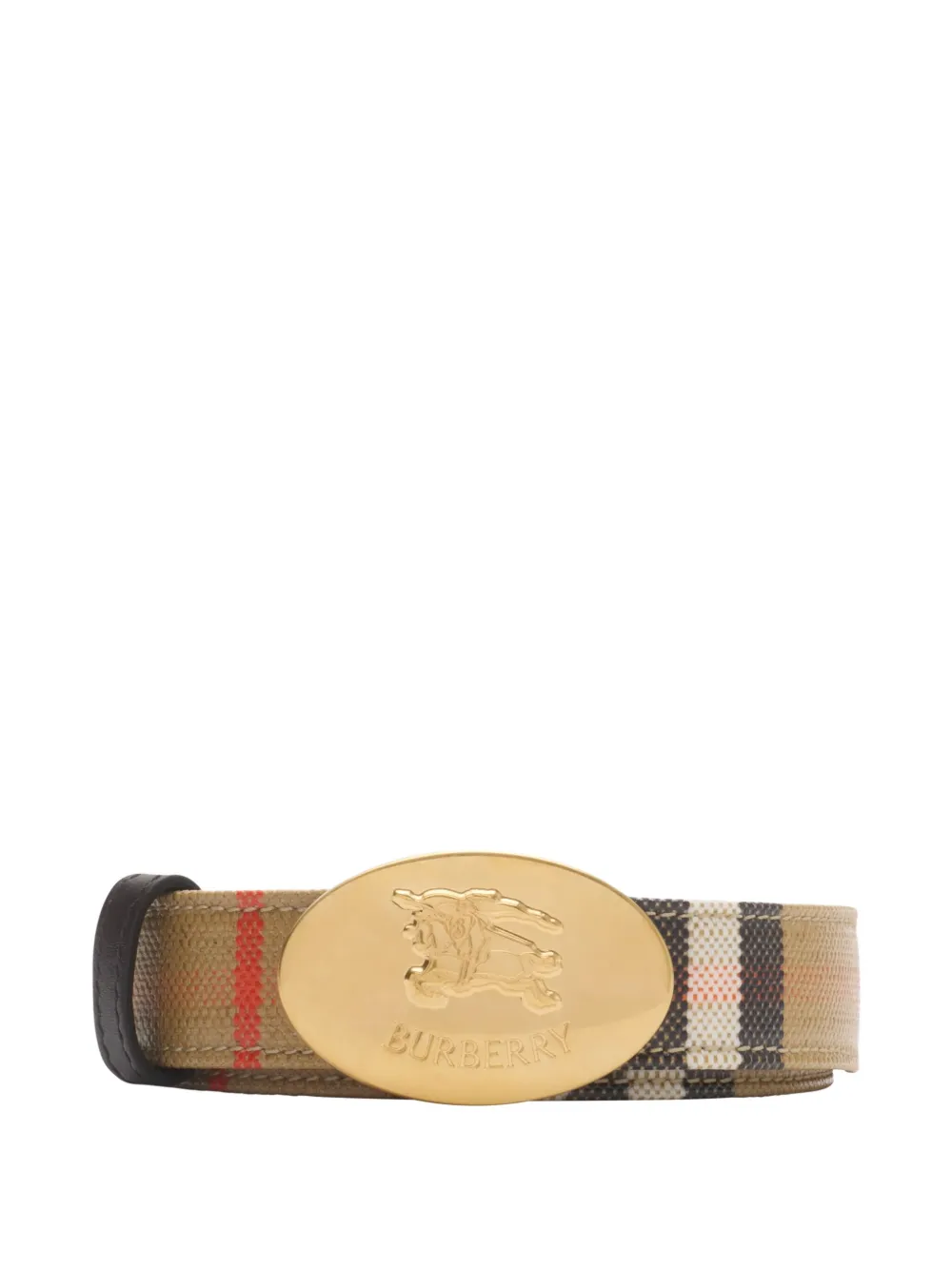 Burberry Geruite omkeerbare riem Beige