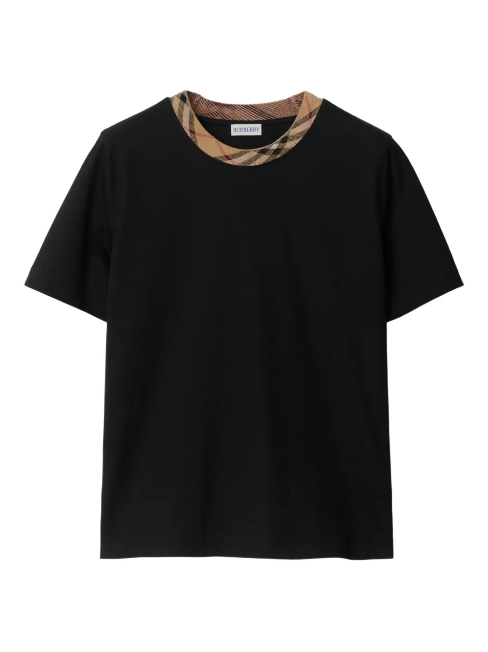 Burberry Geruit T-shirt Zwart