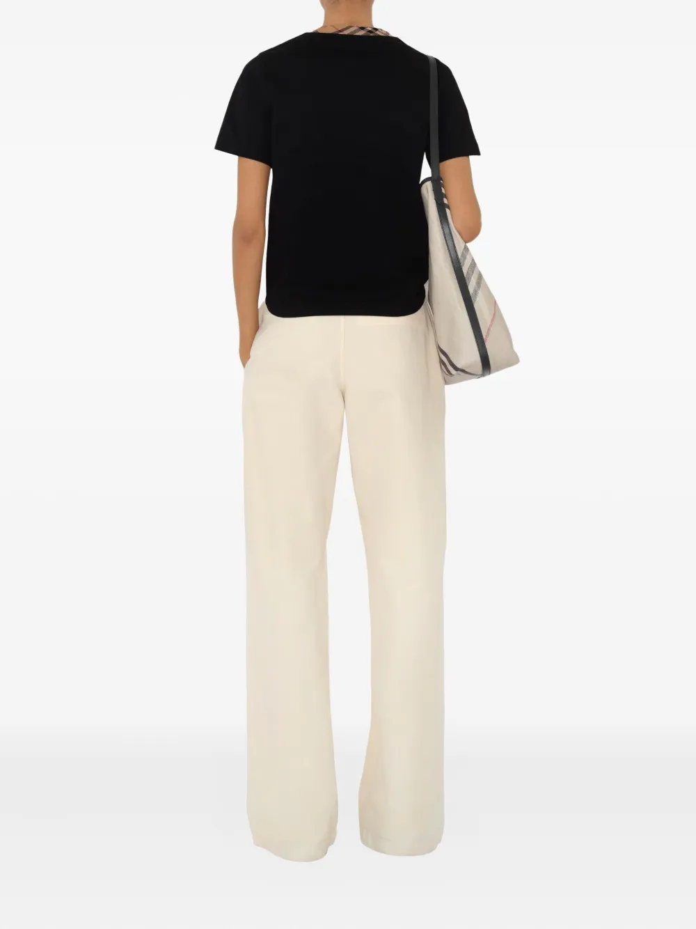 Burberry Geruit T-shirt Zwart