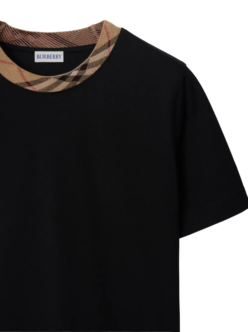 Burberry Geruit T-shirt Zwart