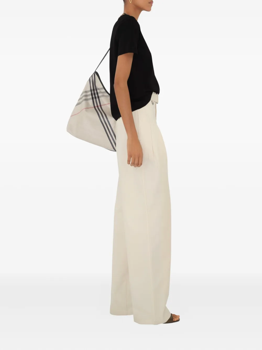 Burberry Geruit T-shirt Zwart