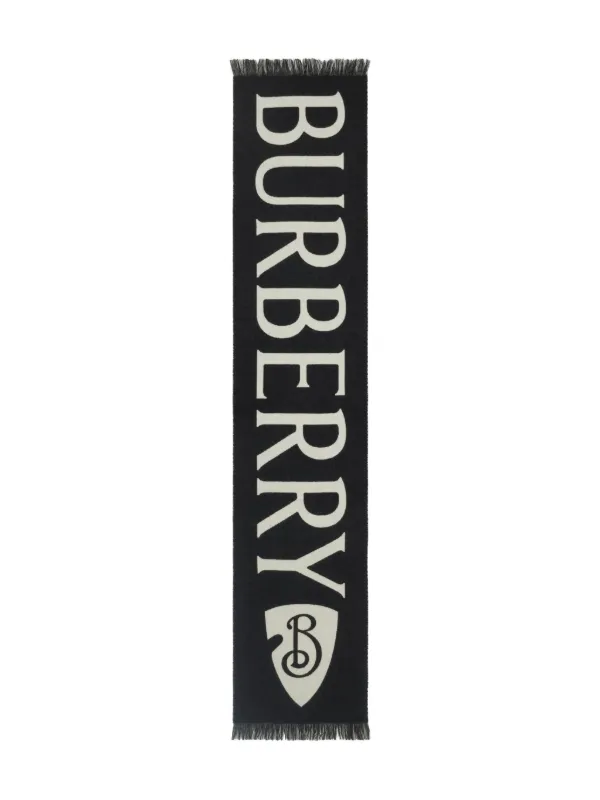 Burberry Cachecol Com Logo Jacquard | Preto | FARFETCH BR
