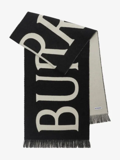 Burberry logo wool scarf