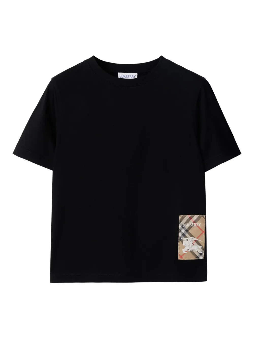Burberry Kids T-shirt met geruite patch Zwart