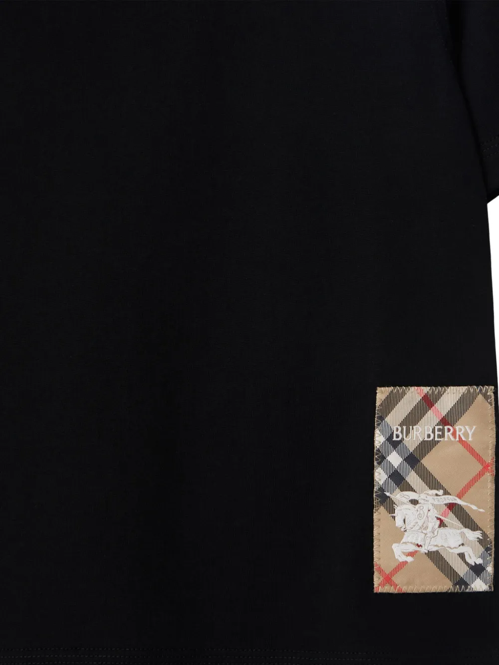 Burberry Kids T-shirt met geruite patch Zwart