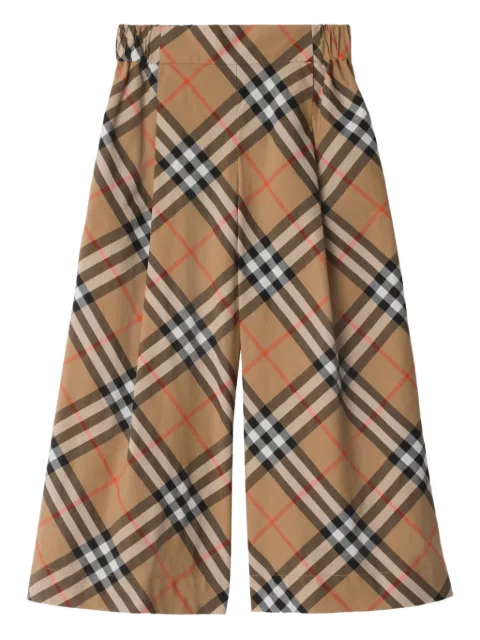Burberry Kids Pantaloni in cotone a quadri