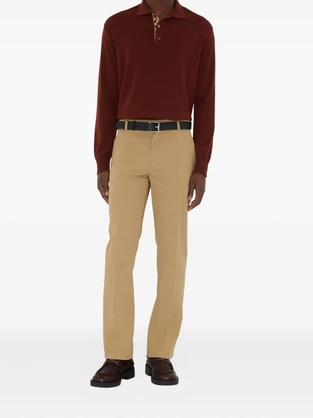 Burberry Katoenen straight broek Beige