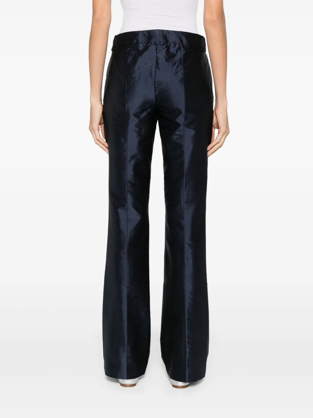 LUISA SPAGNOLI Zijden straight broek Blauw