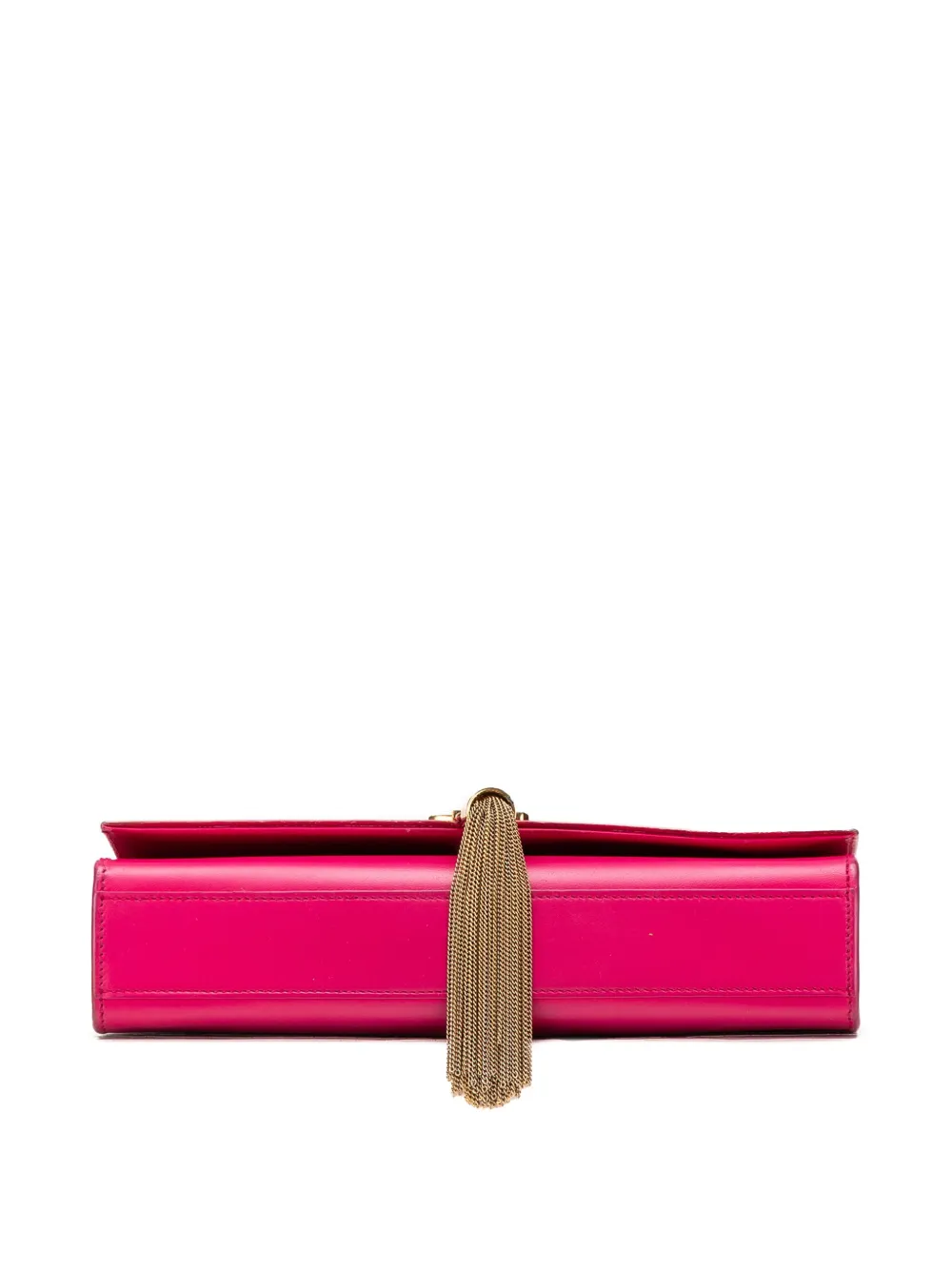 Pre-owned Saint Laurent 2015 Medium Smooth Calfskin Classic Monogram Kate Tassel Crossbody Bag In Pink