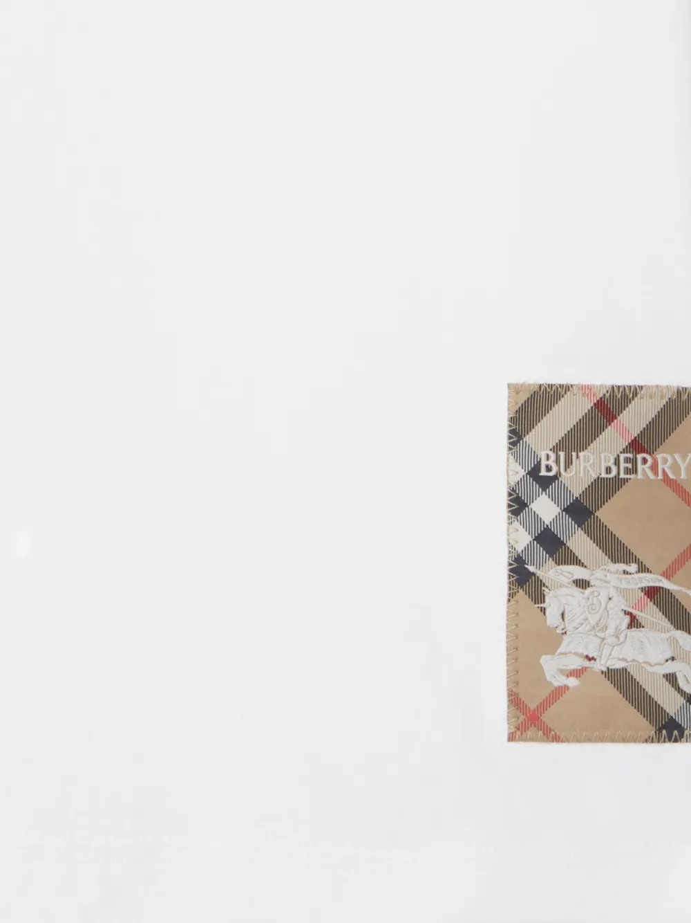 Burberry Kids Katoenen geruit T-shirt met label Wit
