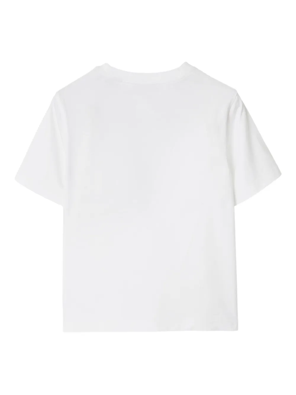 Burberry Kids Katoenen geruit T-shirt met label Wit