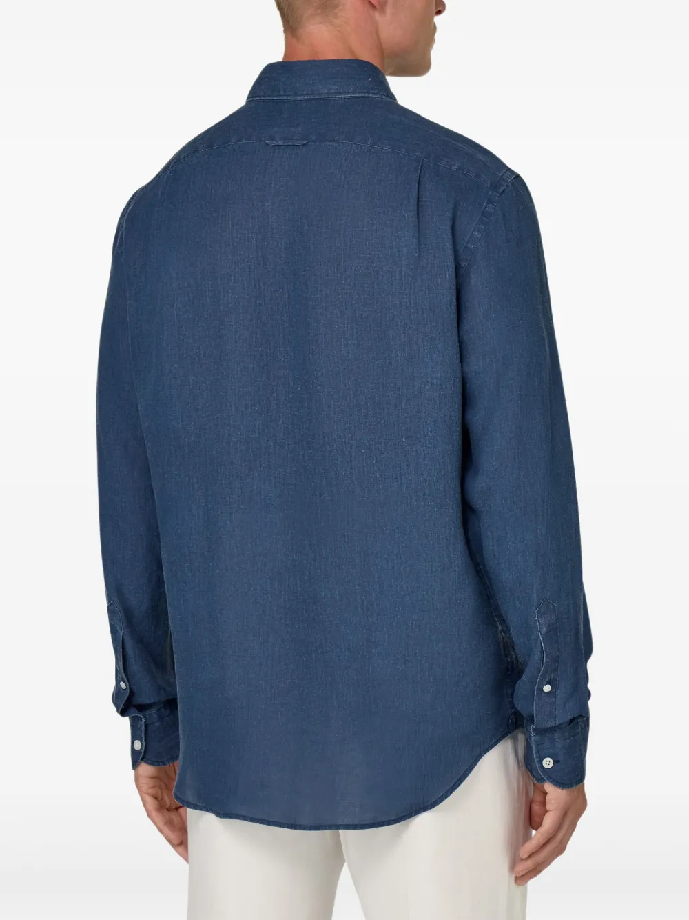 Boggi Milano Linnen overhemd Blauw