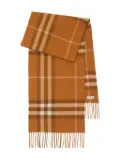 Burberry checked cashemere scarf - Orange