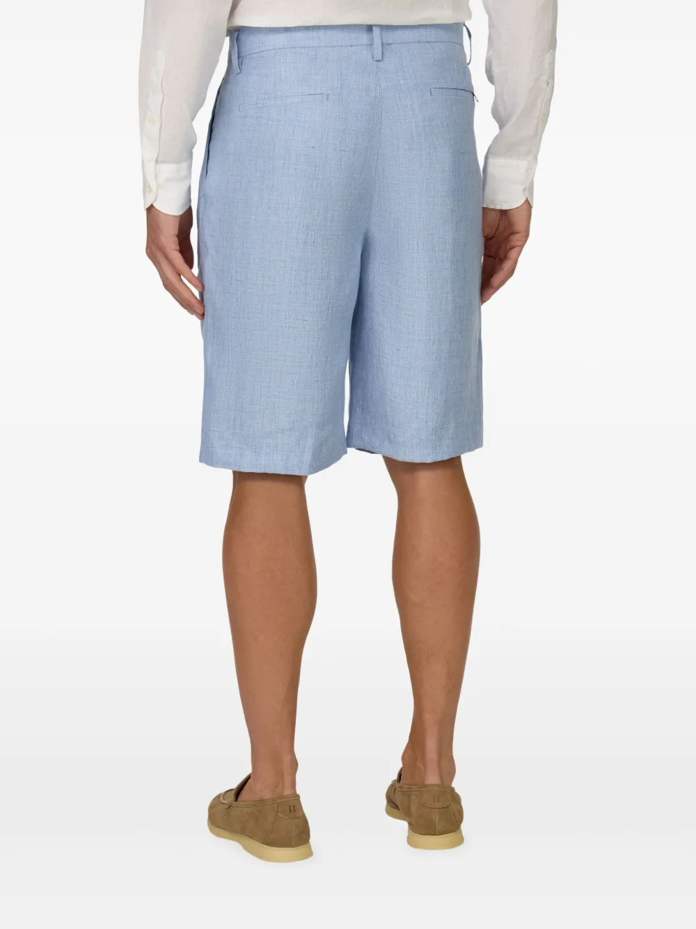 Boggi Milano Linnen shorts Blauw