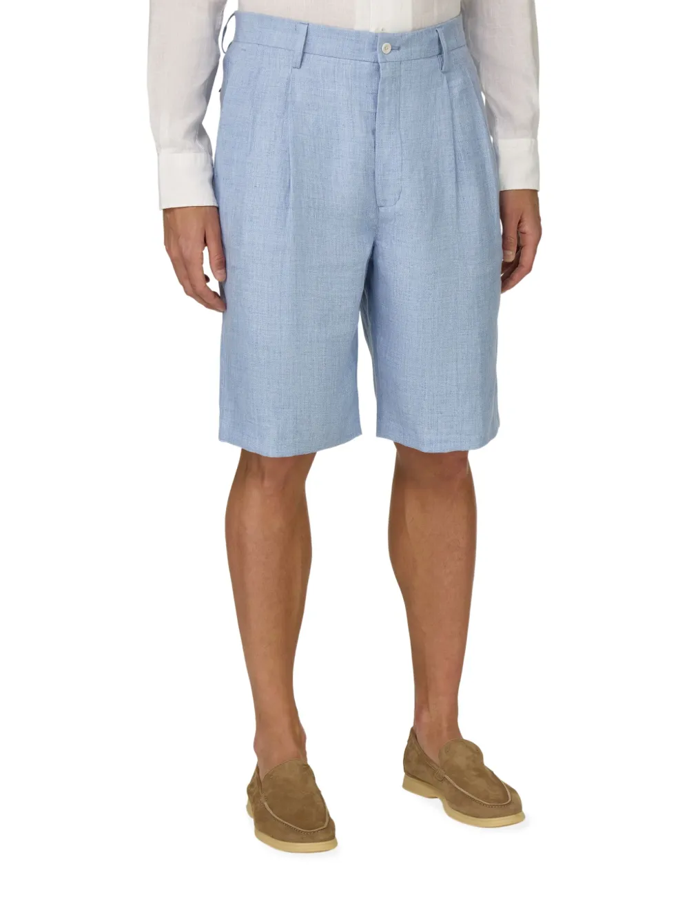 Boggi Milano Linnen shorts Blauw