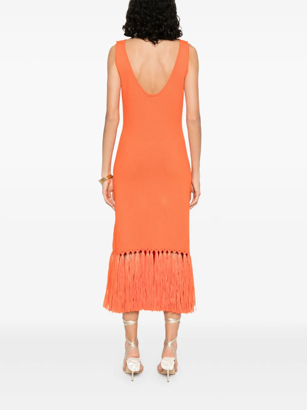 LUISA SPAGNOLI Jersey midi-jurk Oranje