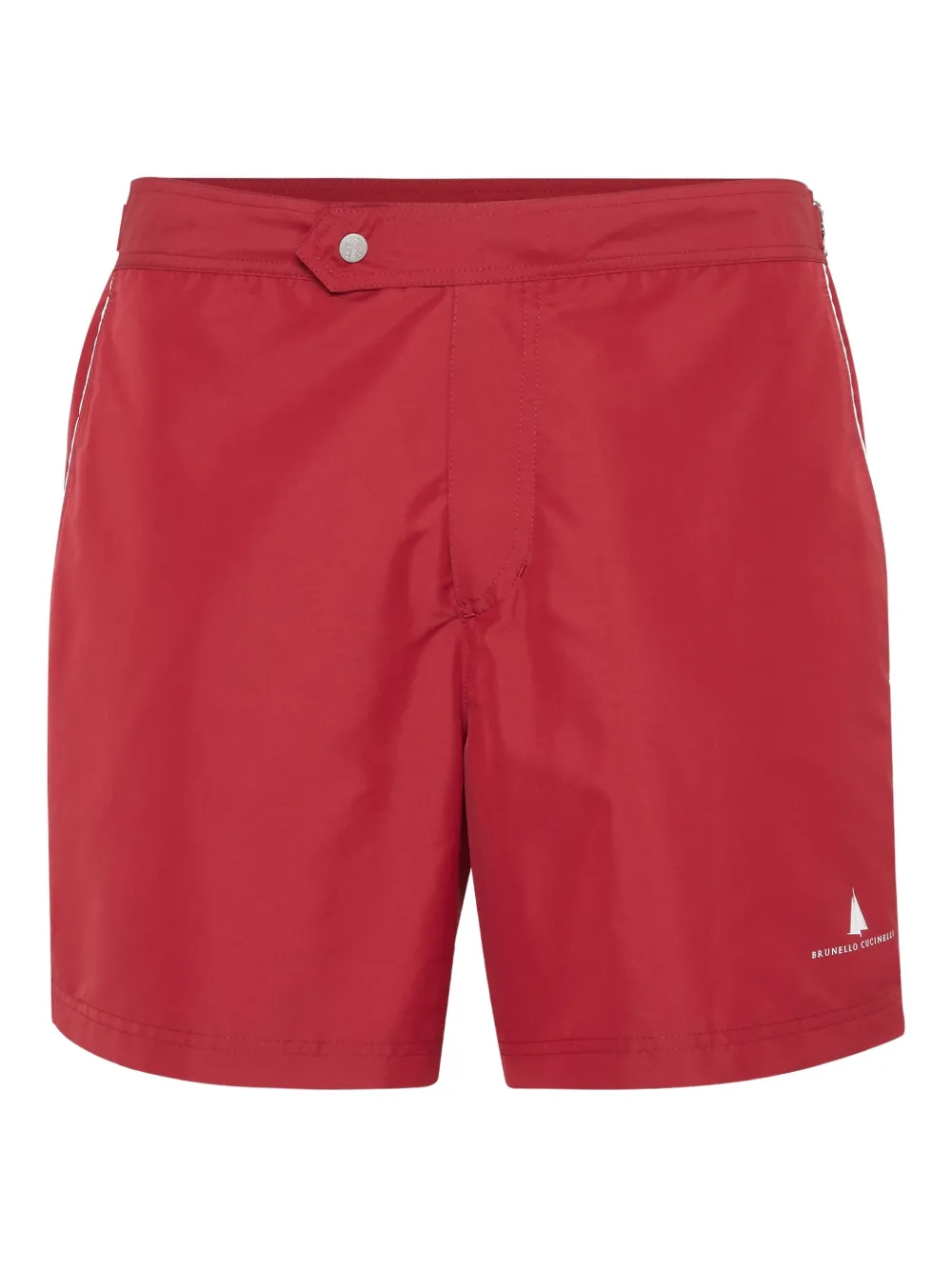 Brunello Cucinelli logo-print swim shorts | Red | Image 1