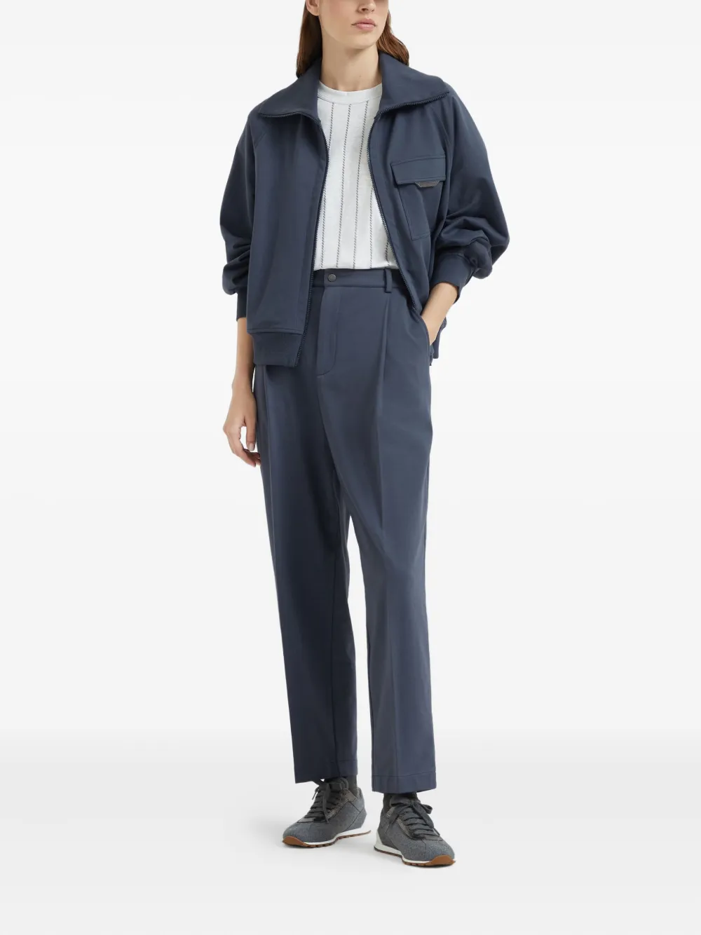 Brunello Cucinelli Monili-detail sweatshirt Blauw