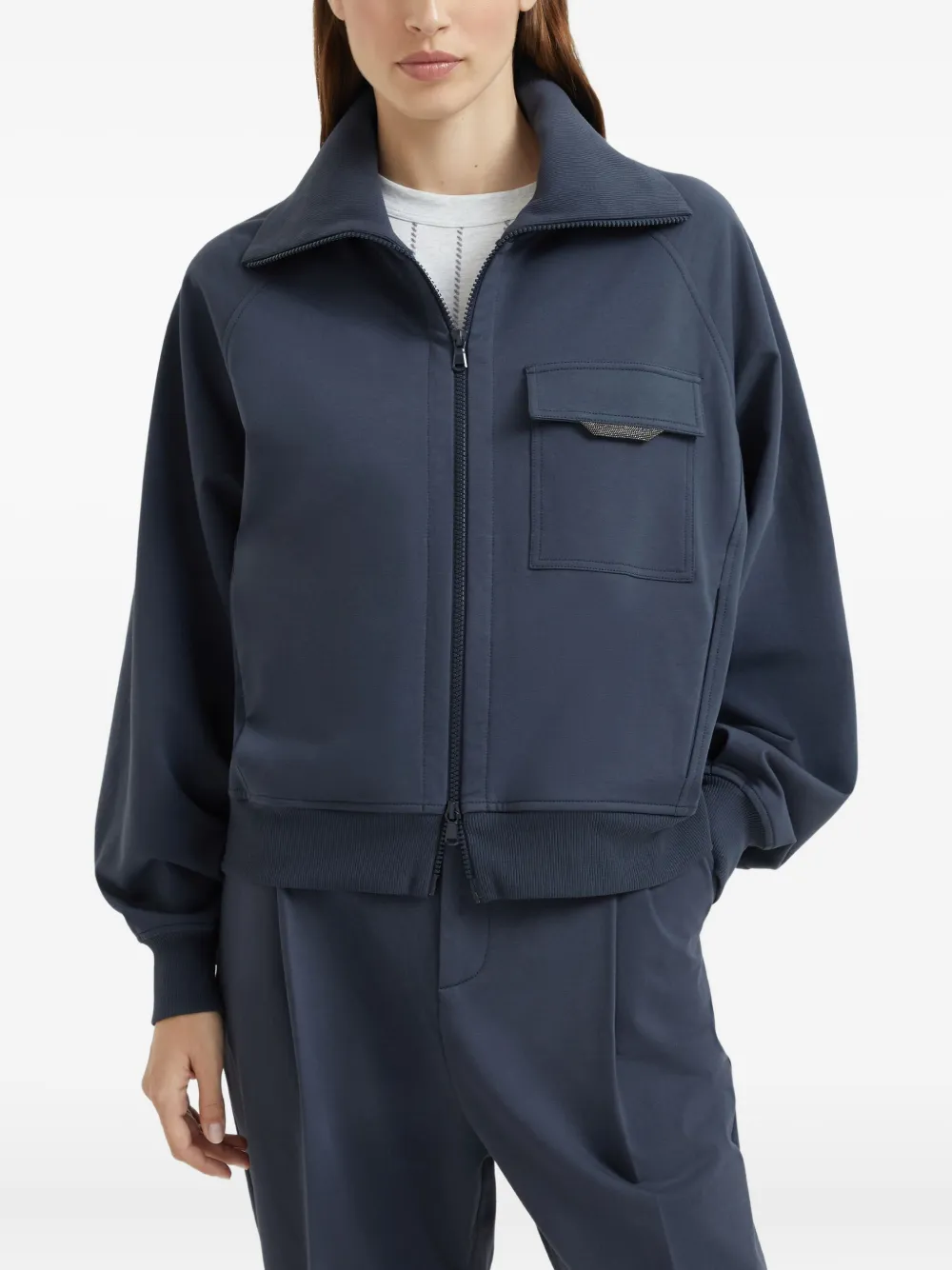 Brunello Cucinelli Monili-detail sweatshirt Blauw