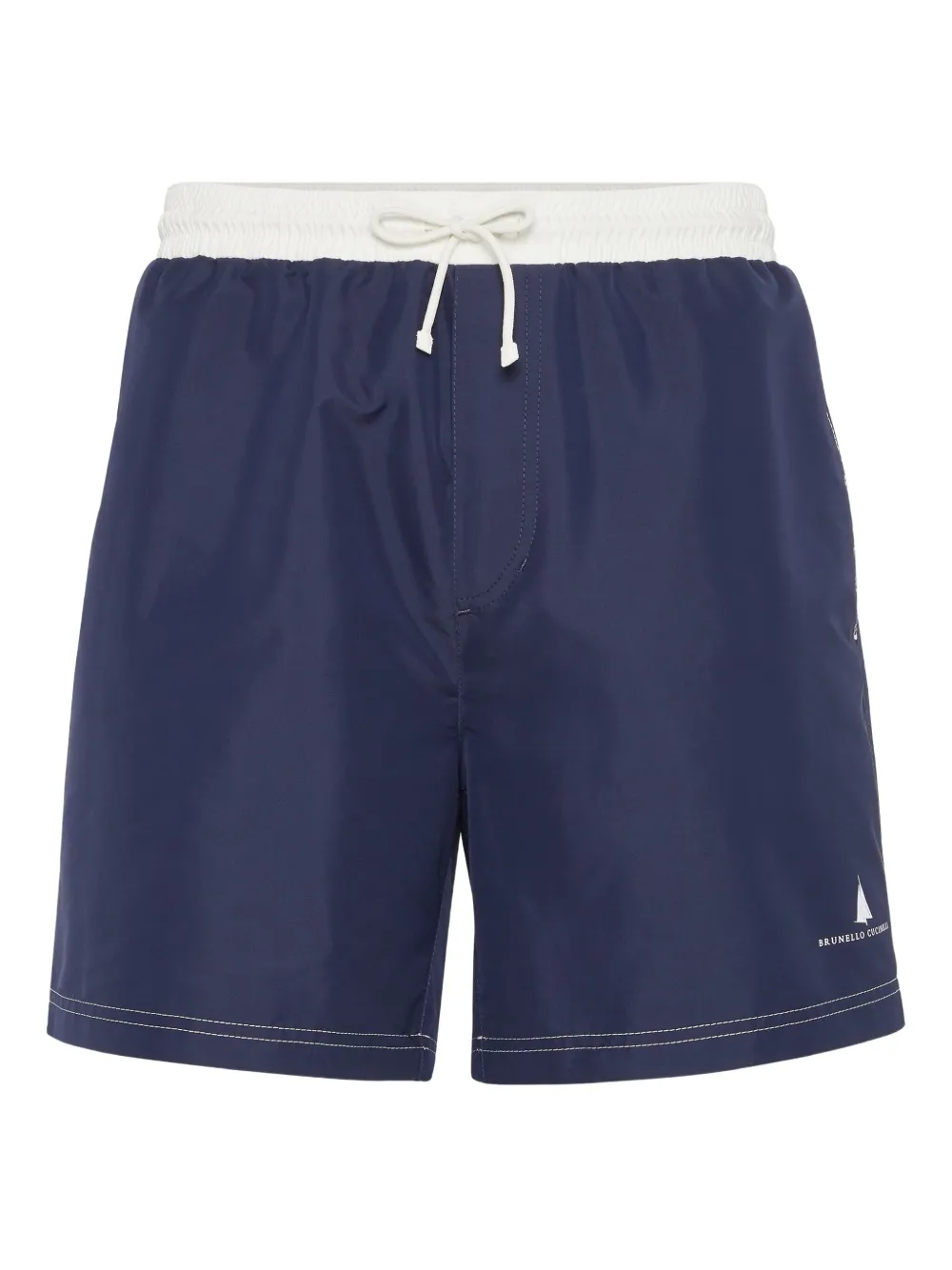 Brunello Cucinelli logo-print swim shorts | Blue | Image 1