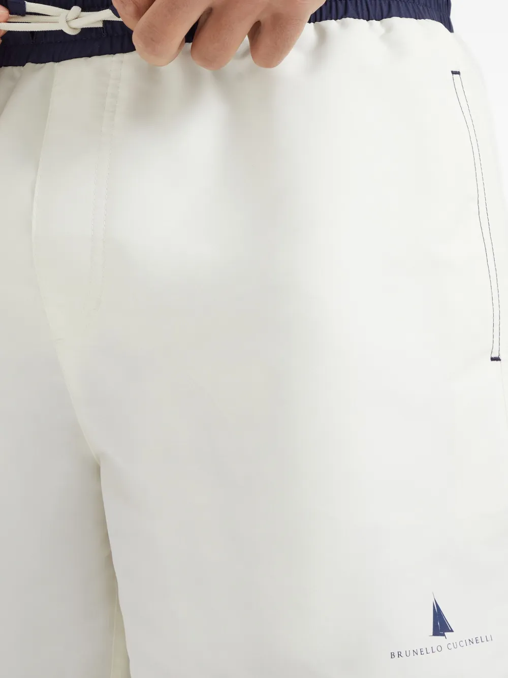 Brunello Cucinelli Zwembroek met logoprint Wit