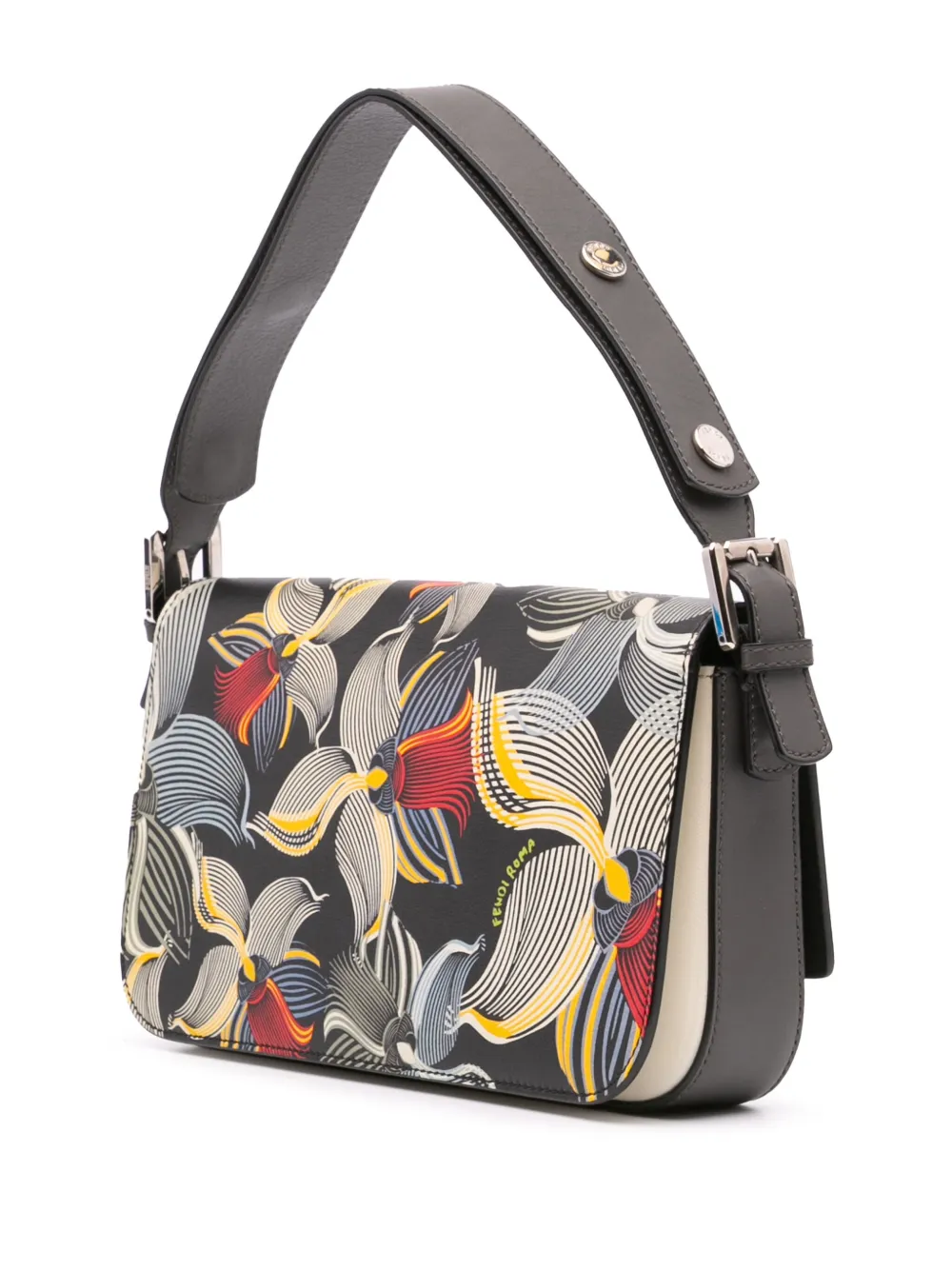 Fendi Pre-Owned 2010-2024 Leather Orchid Print 3Baguette shoulder bag | Pre-Owned | Image 2