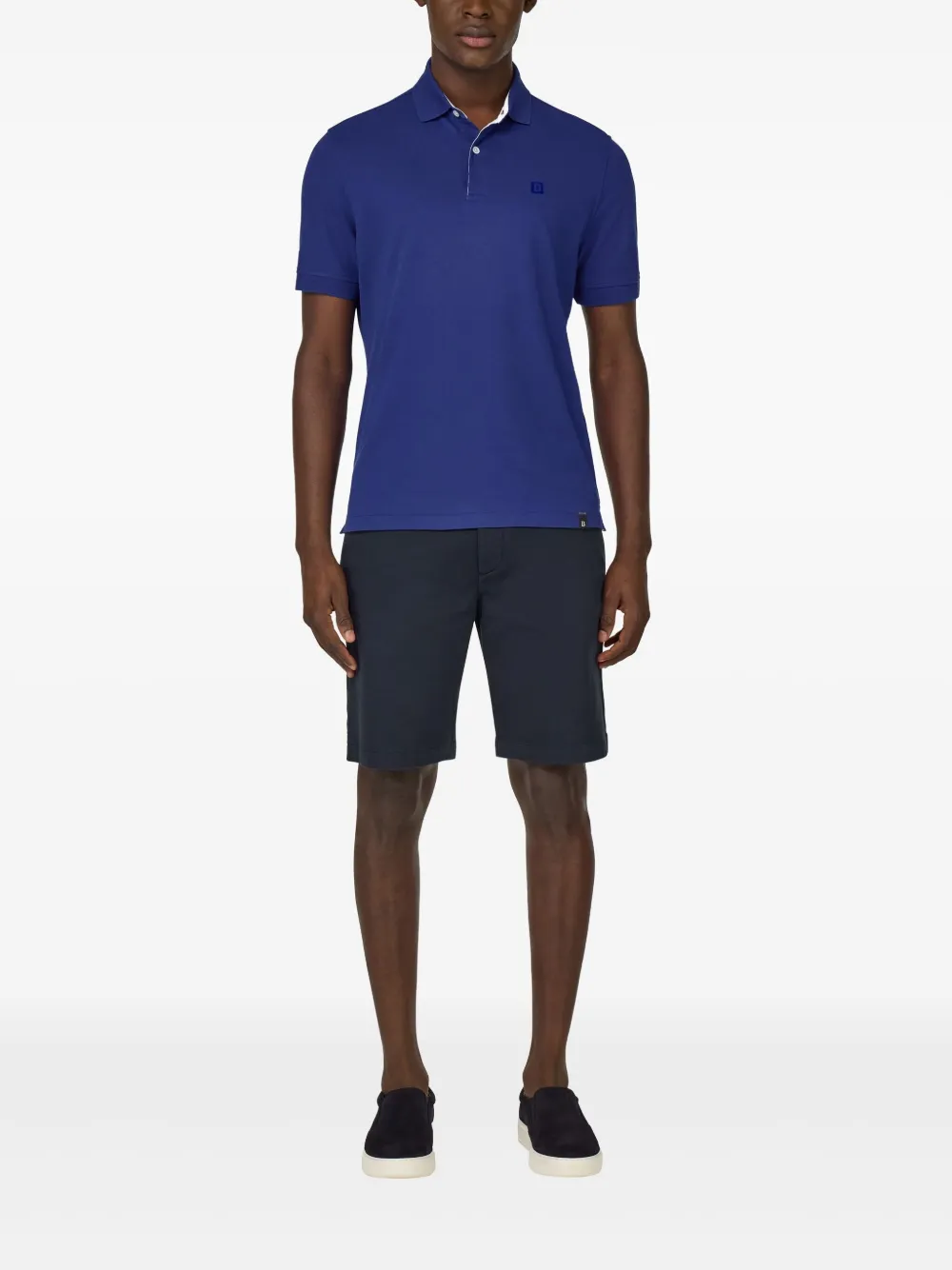 Boggi Milano Cotton Piqué Polo Shirt - Blauw