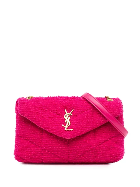 Saint Laurent Pre-Owned bolsa crossbody LouLou toy de bouclé y tweed capitonado 2021