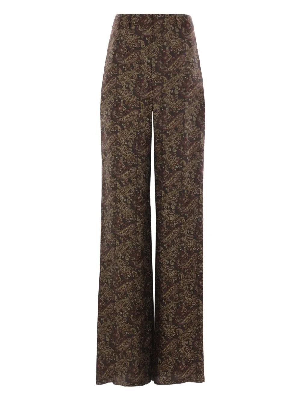 Saint Laurent Zijden straight broek Bruin