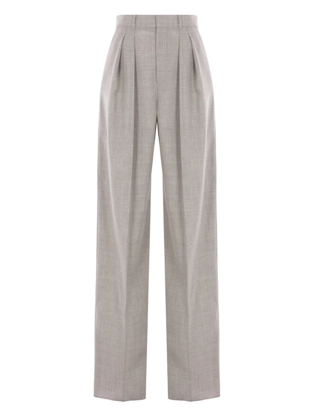 Saint Laurent Wollen broek met wijde pijpen Grijs