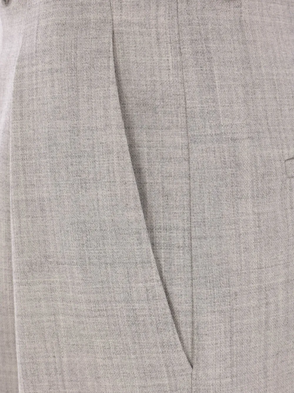 Saint Laurent Wollen broek met wijde pijpen Grijs