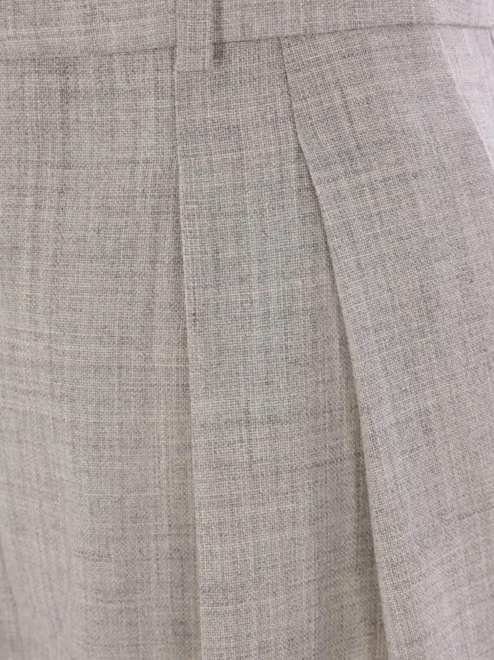 Saint Laurent Wollen broek met wijde pijpen Grijs