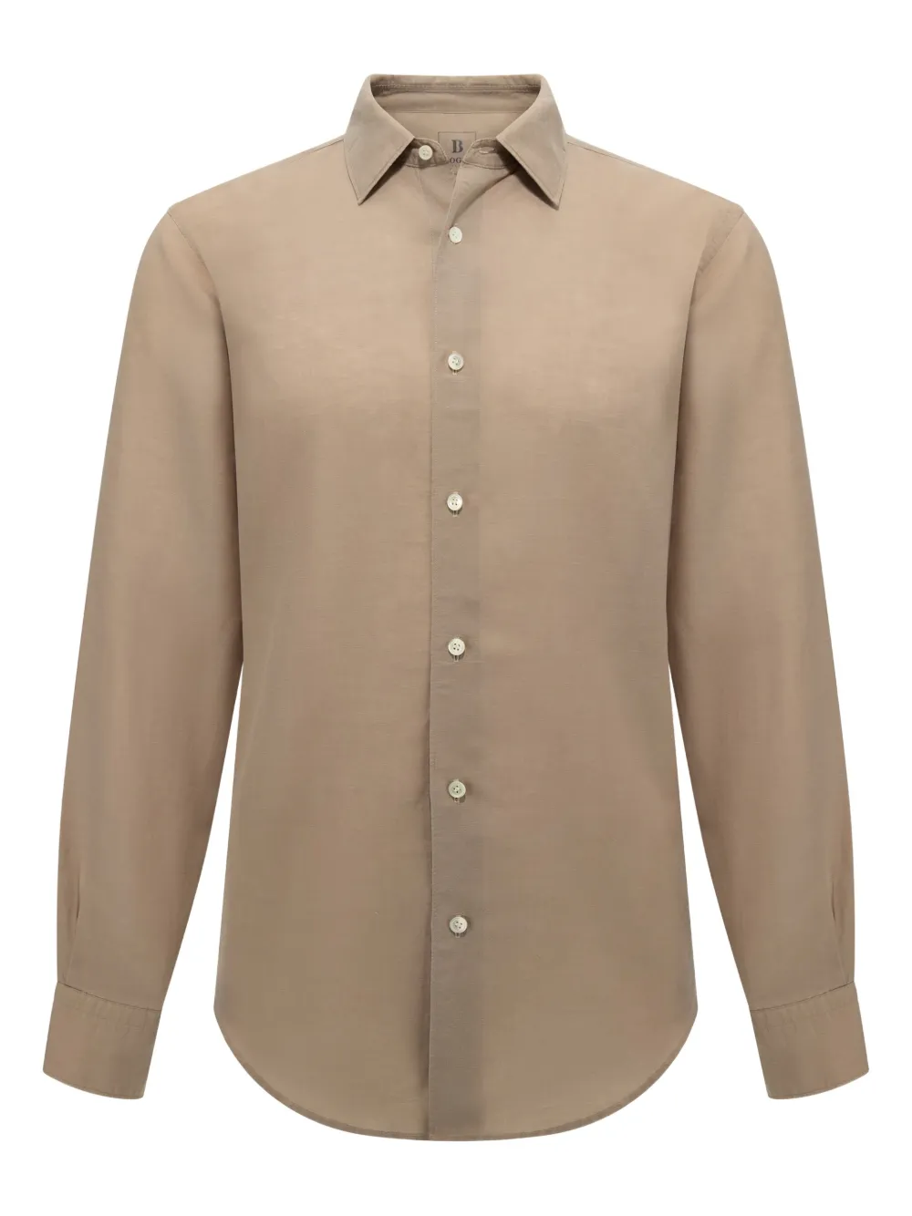 Boggi Milano Regular Fit Tencel Linen Shirt - ニュートラル Boggi Milano Regular Fit Tencel Linen Shirt - ニュートラル