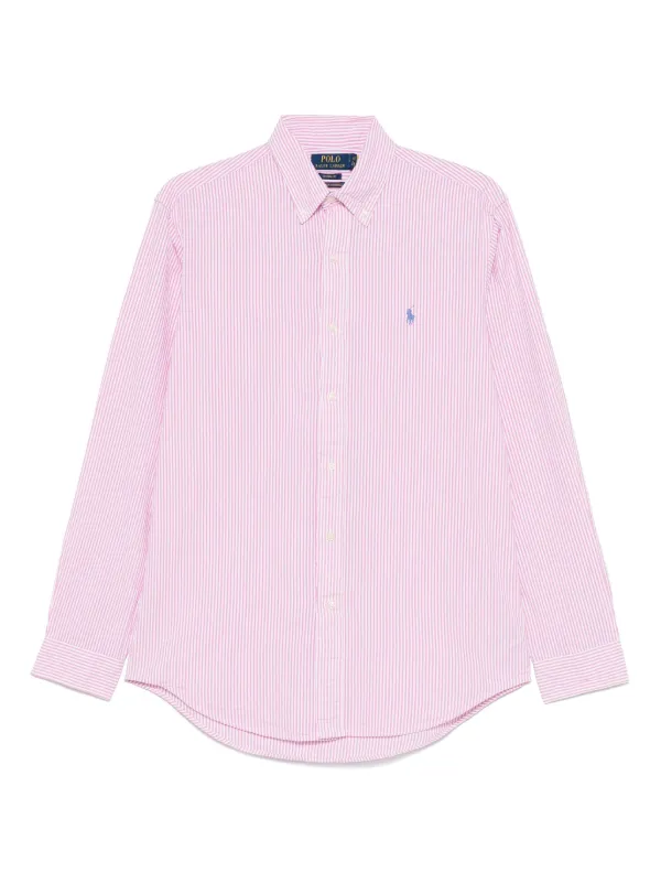 新品　Polo Ralph Lauren ピンク ストライプ 長袖シャツ M Polo Ralph Lauren ストライプ シャツ | ピンク | FARFETCH JP