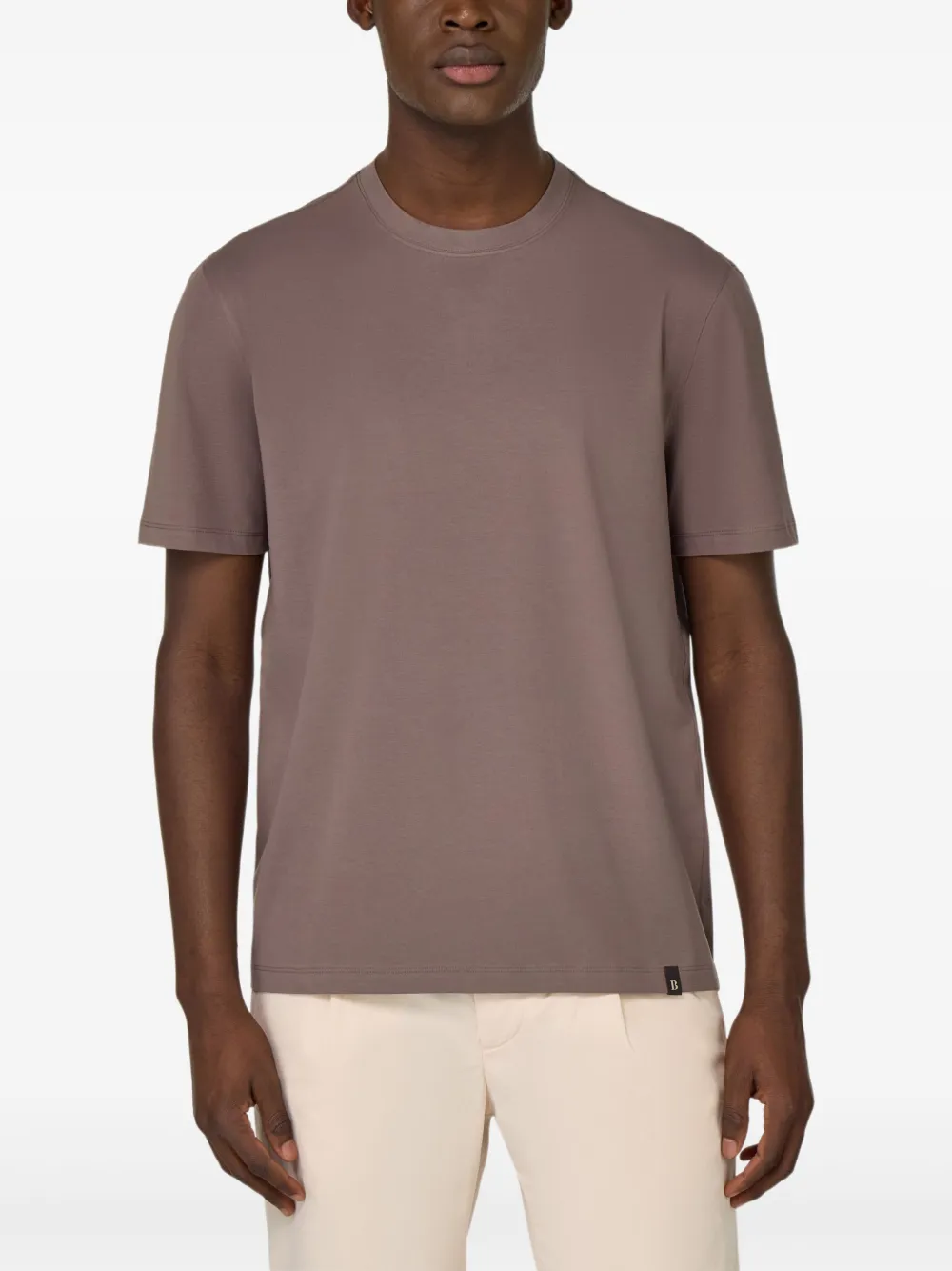 Boggi Milano T-shirt van stretch-katoen Beige