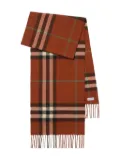 Burberry checked cashmere scarf - Orange