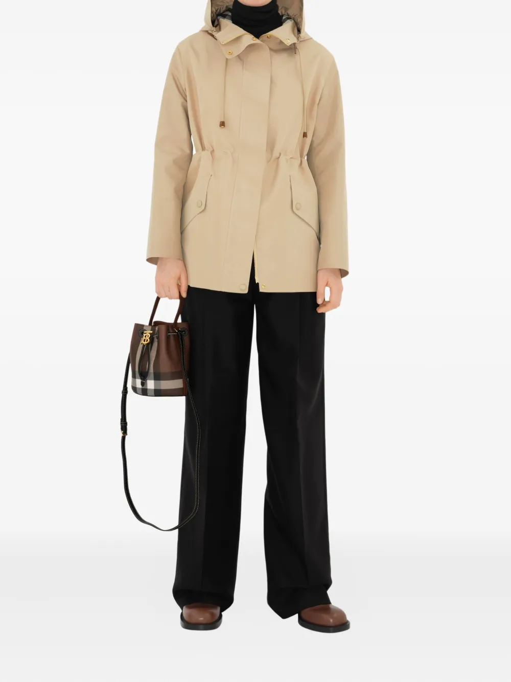 Burberry TB kleine bucket-tas Bruin