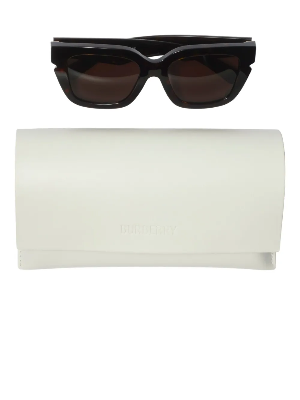 Burberry Eyewear Inlaid Check zonnebril met vierkant montuur Bruin