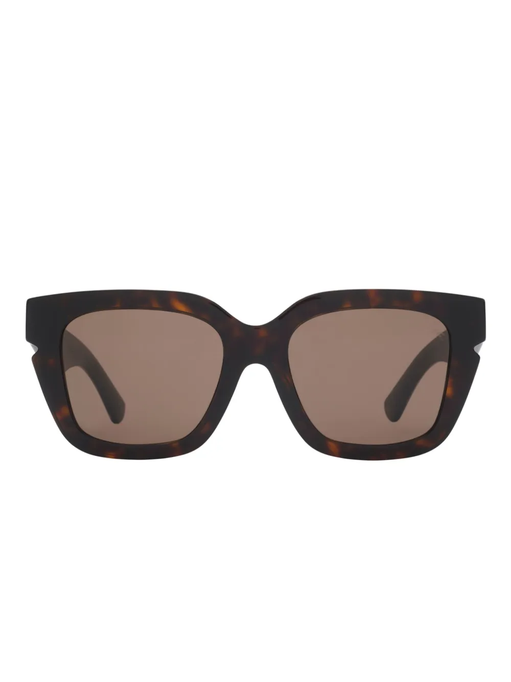 Burberry Inlaid Check zonnebril met vierkant montuur Bruin